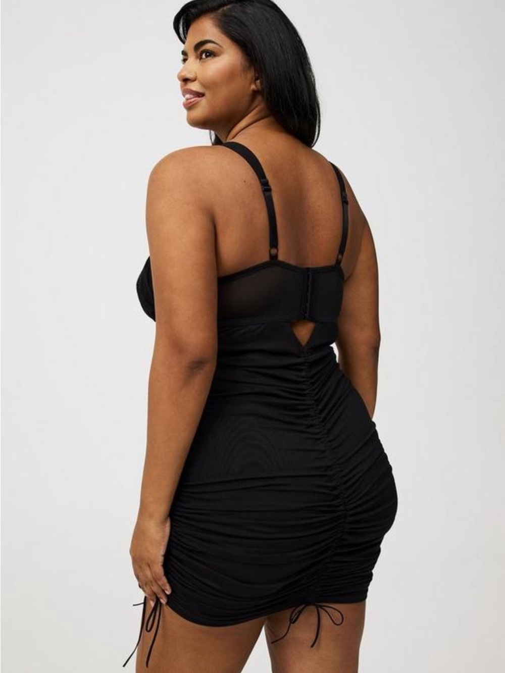V - #T314 - Torrid Ruched Mesh Chemise - 2X - Picture 2 of 14